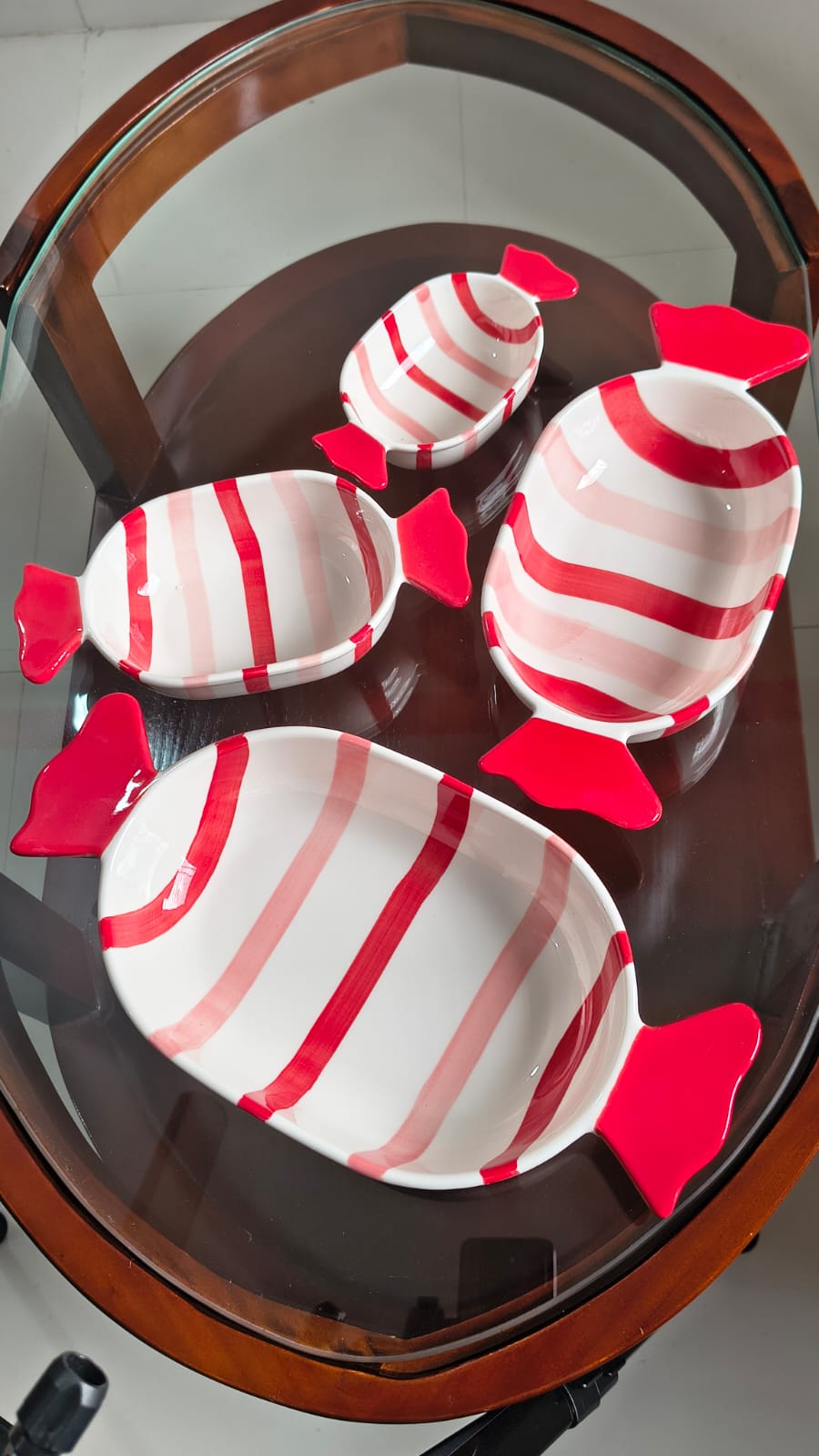 113 - Candy-Shaped Ceramic Dish 4pics Set( 6"/8"/10"/12" ) Rad 