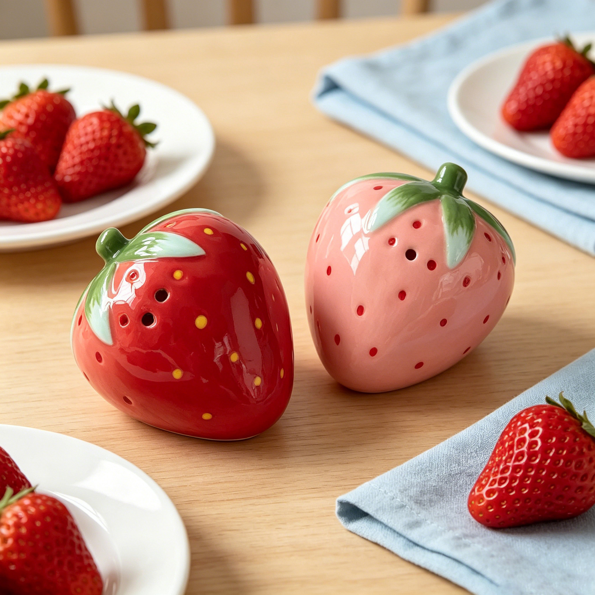 122 - Strawberry Pepper and Salt pot - 2pices Set
